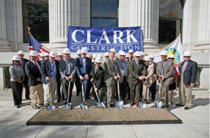 Don and fellow Council of Philatelists break ground for William H. Gross Stamp Gallery