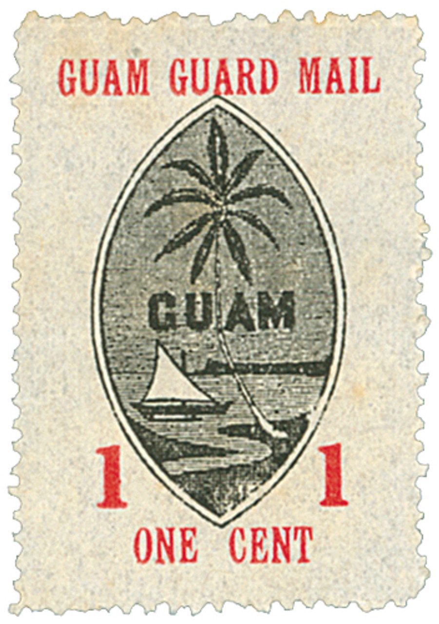 1930 1¢ Guam Guard Mail - red & black
