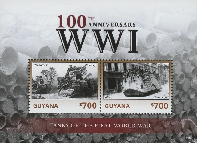 #M12330
2014 $700 Tanks of the First World War; Souvenir Sheet of 2