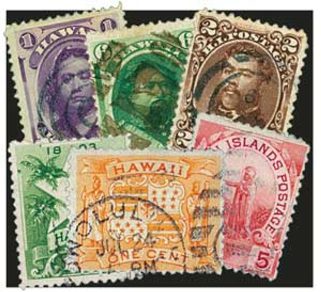 #H30//H77 - 1886-1894 1c-10c Hawaii Stamps, Used,(6)