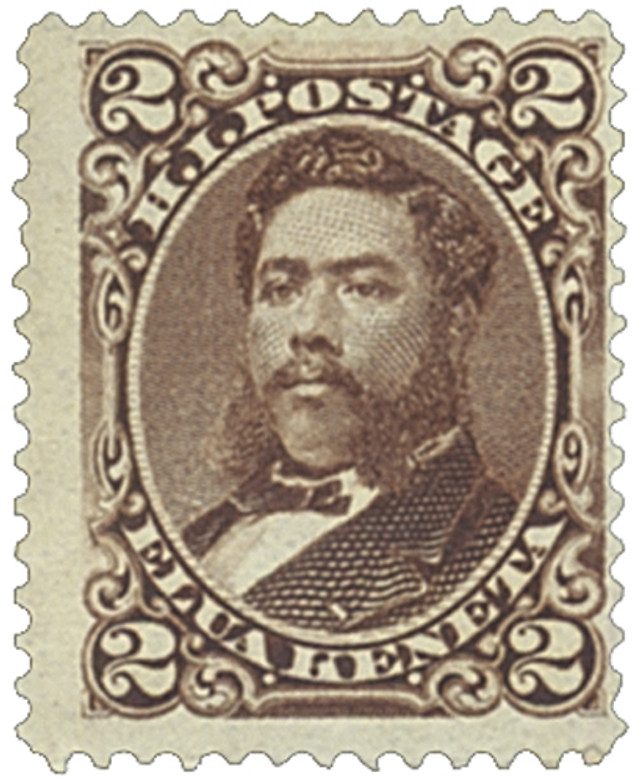 #H35 - 1875 2c Hawaii, brown, perf 12, wove paper
