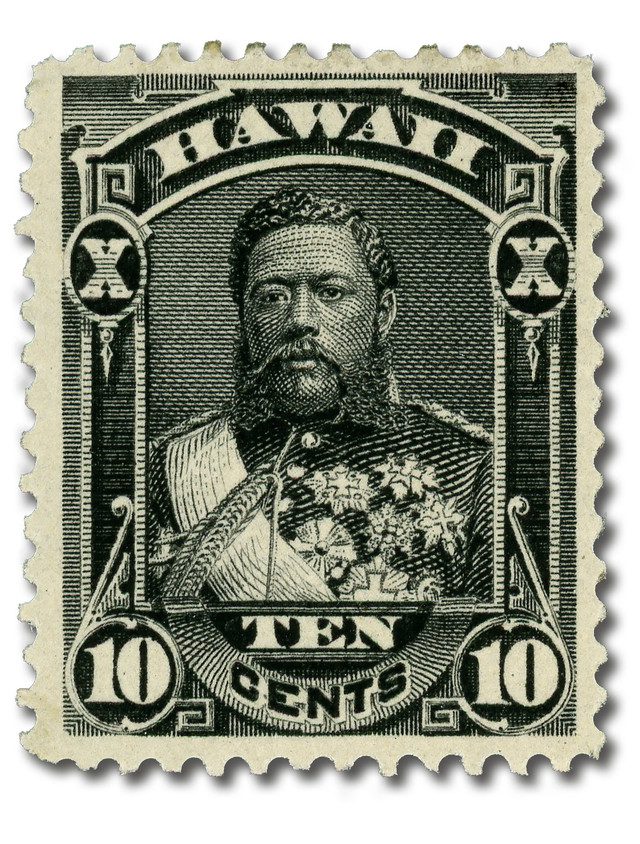 #H40 - 1882 10c King David Kalakaua, Black, Hawaii