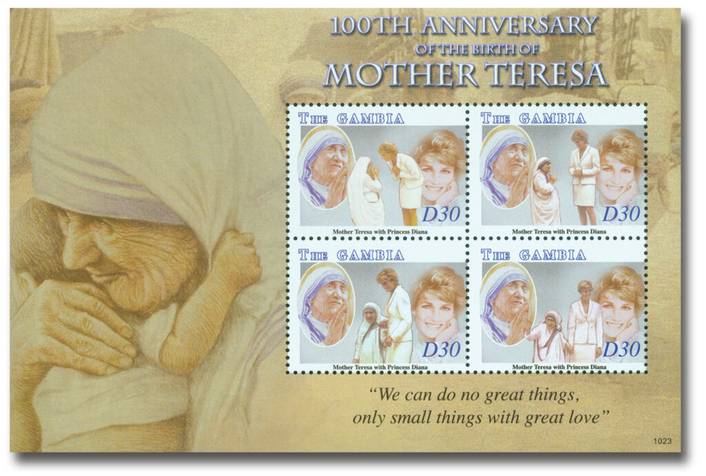 #M10647
2010 Gambia Mother Teresa 4v Mint