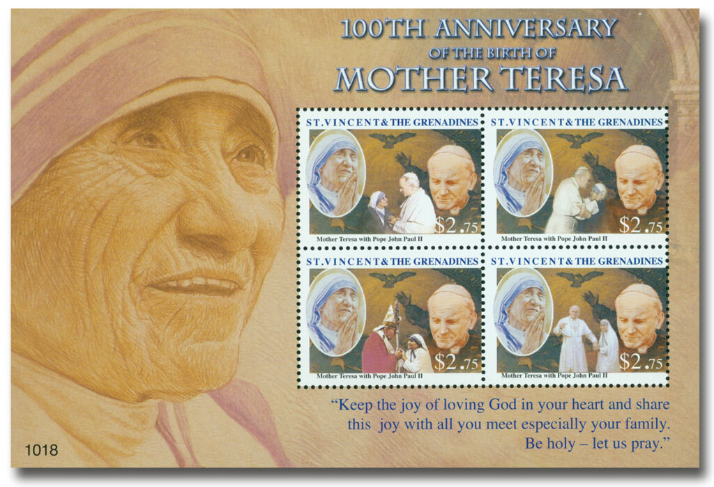 #M10817
2010 St. Vincent Mother Teresa 4v Mint