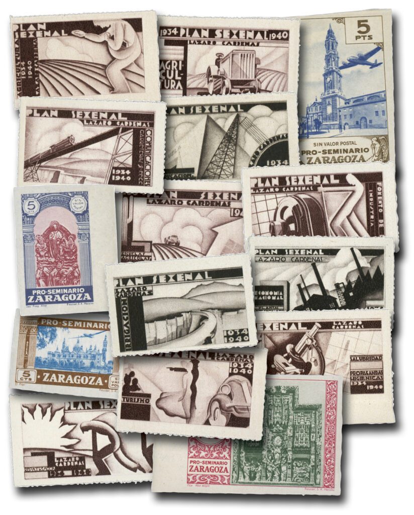 #M11718 - 1930-50 Spanish and Mexico Seal and Poster Stamps, Set of 15