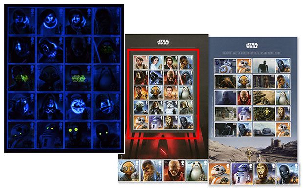 2017 Great Britain stamps honoring Star Wars’ 40th Anniversary.