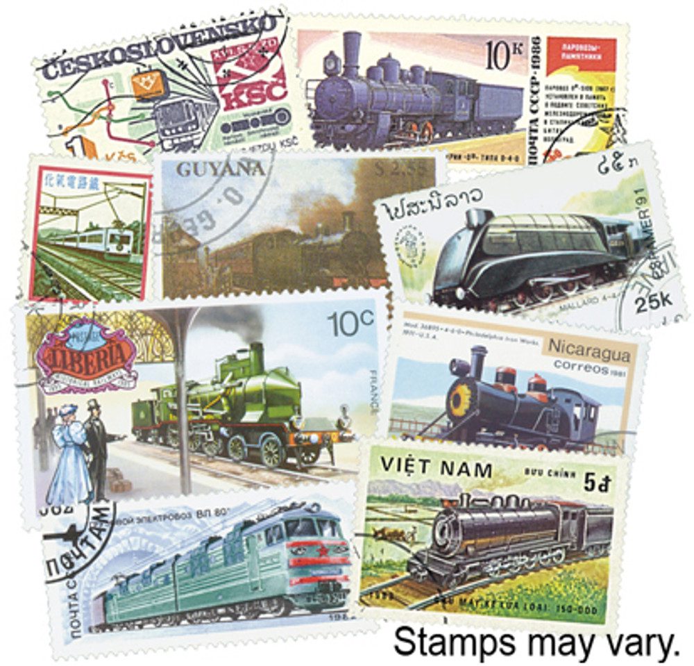 #M5915 - Trains, 200 stamps, Used