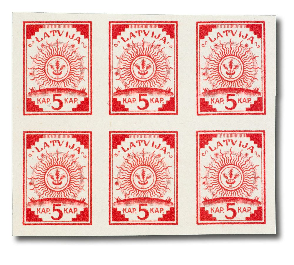 #MA1508 - Latvia Map Stamps - Block of 6