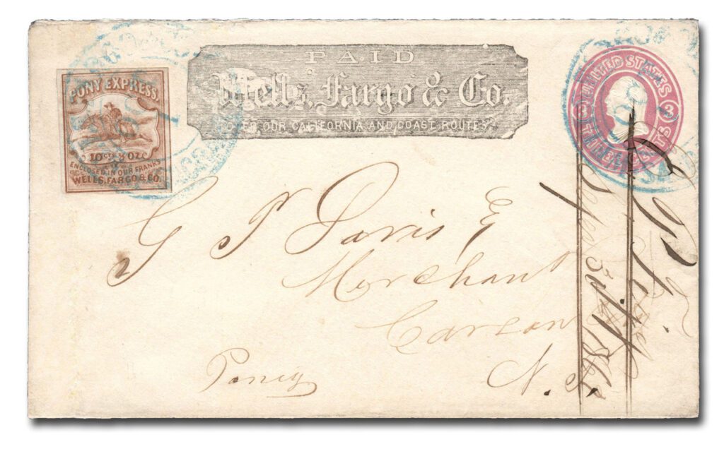 #MA1906 - 1862-64 10c Wells Fargo & Co. Virginia City Pony Express cover - Only 1 Available