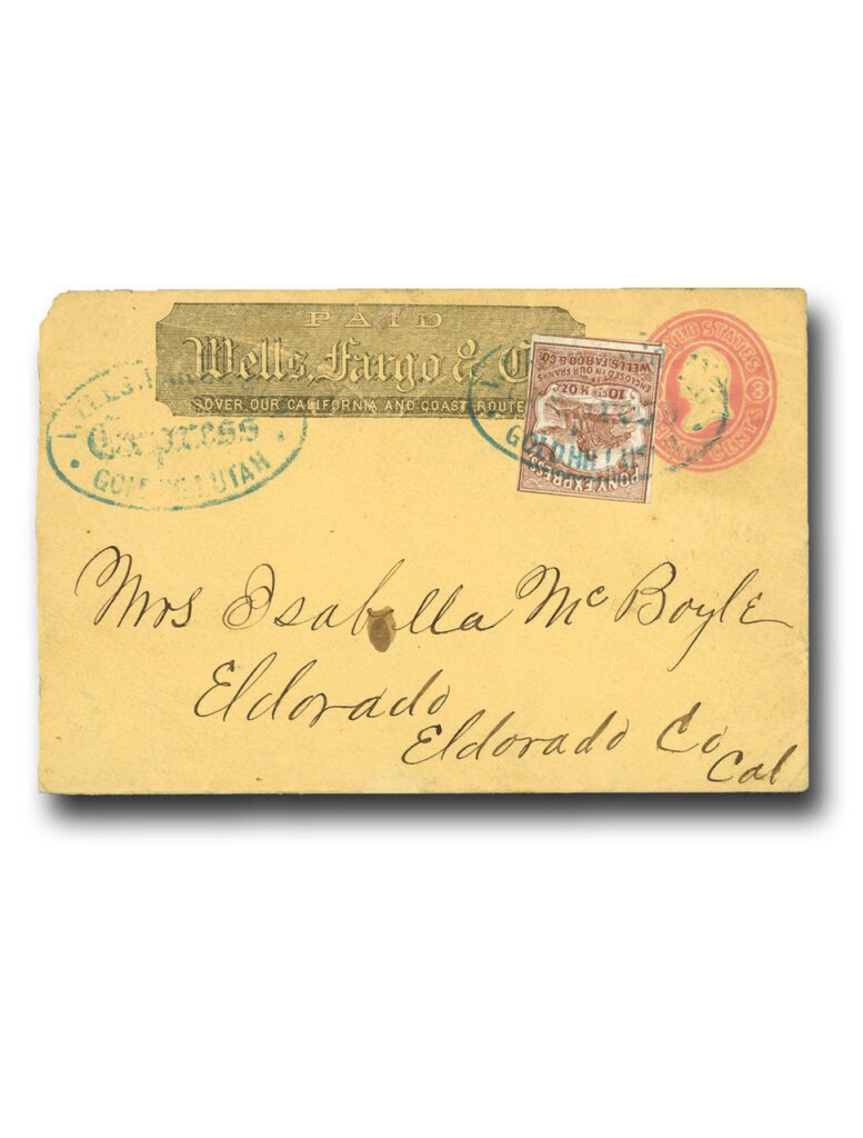 #MA1962 - 1862-64 10c Wells Fargo & Co. Pony Express cover Only 1 Available