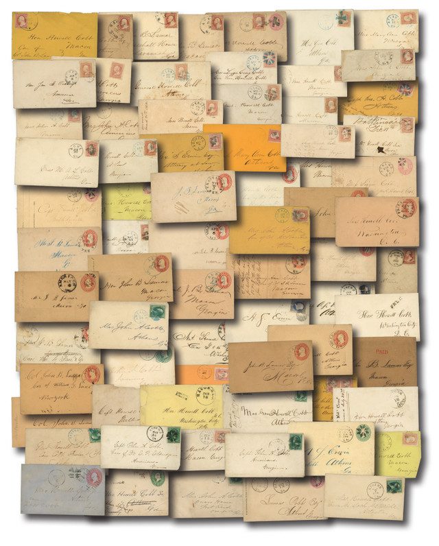#MA2122 - 1857-80s Howell Cobb & Family Covers - One of a Kind Collection