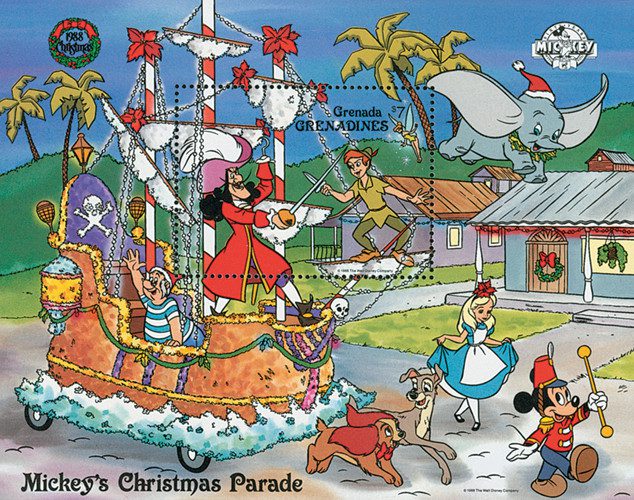 #MDS342B - Grenadines 1988 Capt. Hook on float, S/S