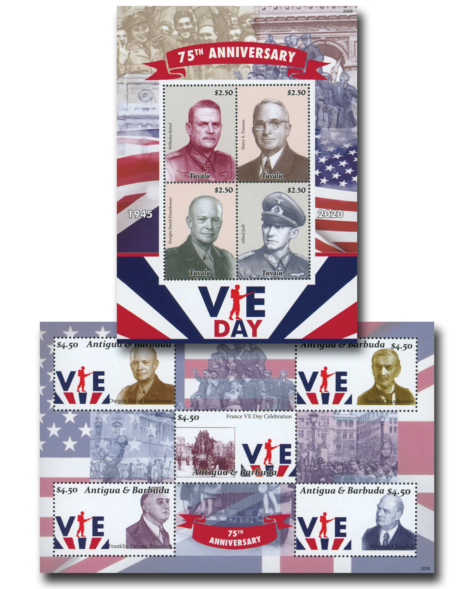 #MFN089a
2020 $2.50 & $4.50 75th Anniversary of VE-Day, 2 Mint Sheet