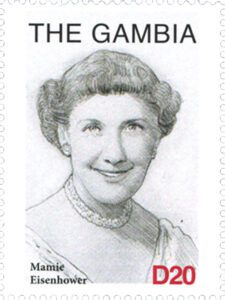 Mamie Eisenhower stamp from First Ladies sheet