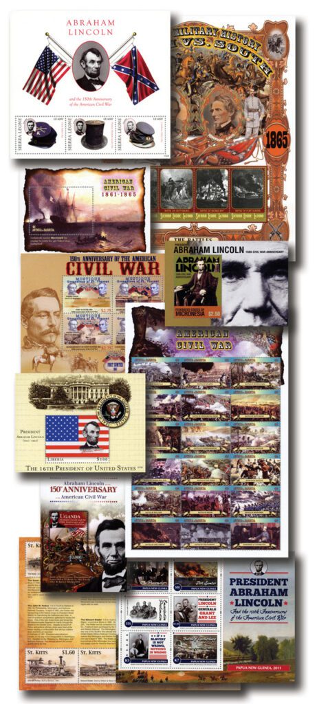 #MFN481 - SAVE $25.05 Civil War Collection, 10 Sheet Mix, Mystic's Choice, Worldwide