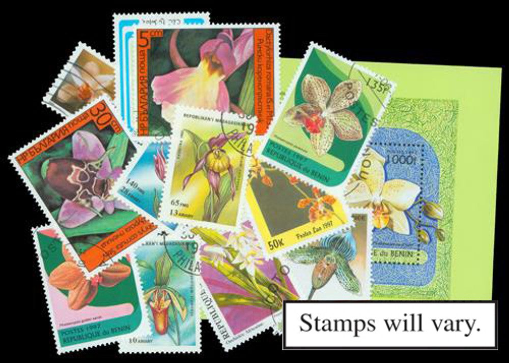 #MP1743 - Orchids, 200 Different Stamps