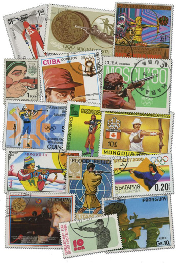 #MP1835 - Shooting, 100 Different Stamps