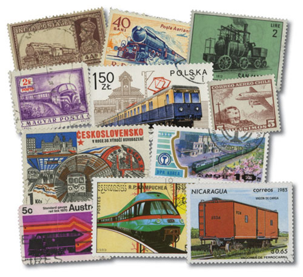 #MP1939 - Trains, 300 Different Stamps