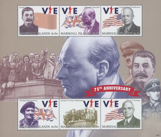 #MFN122
2020 75th Anniversary of VE Day - Mint Sheet of 6 Stamps, Marshall Islands