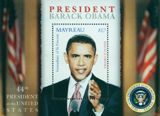 #M10337 - 2009 President Barack Obama, Mint, Souvenir Sheet, Mayreau