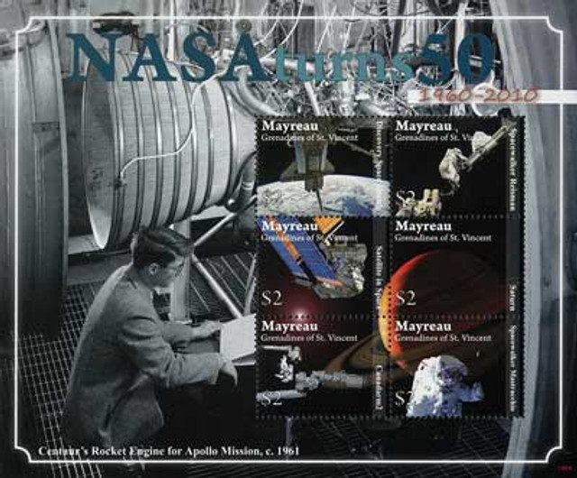 #M10705 - 2010 Mayreau NASA 50 Yrs. 6v M