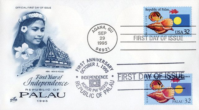 #AC32 - 1995 Joint Issue - US and Palau - First Anniversary of Palau Independence