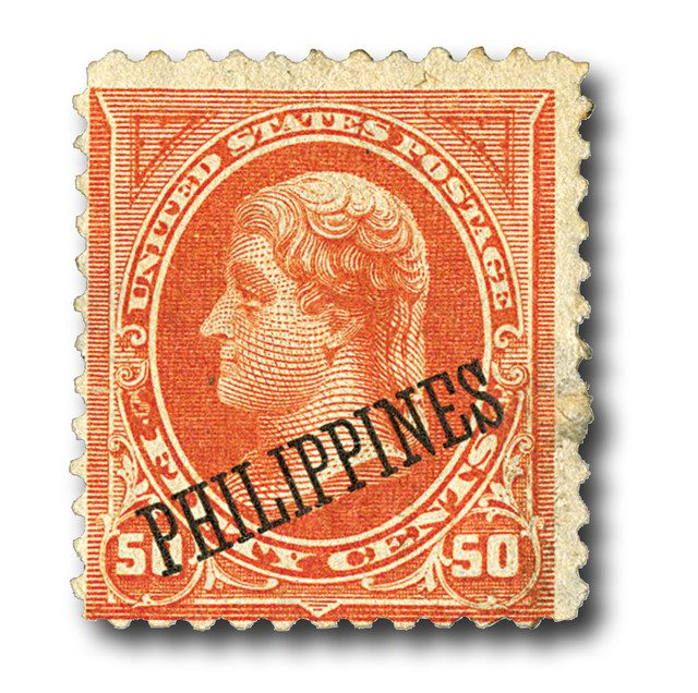 #PH212 - 1899 50c Philippines, orange, on US Regular Issues