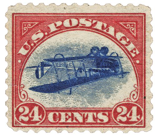 One of the Inverted Jenny stamps that was previously recovered.