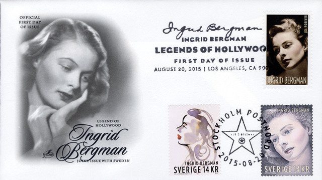 #AC49 - 2005 Joint Issue - US (#5012) and Sweden (#2756,2758) - Ingrid Bergman