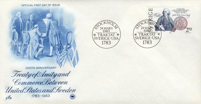 #AC62 - 1983 Sweden #1453, 200th Anniversary of the Treaty of Amity and Commerce with United States