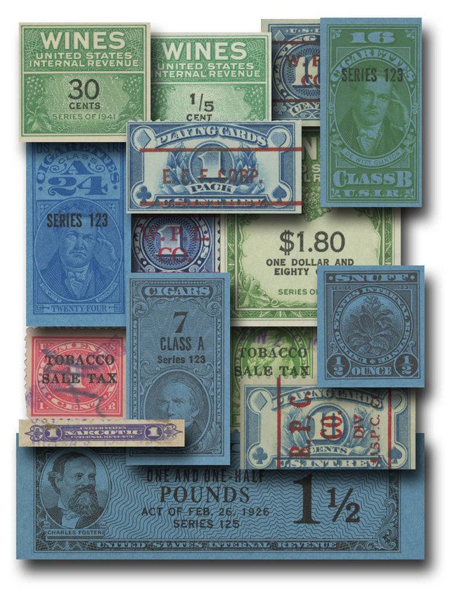 # MUS092 - 15 US Sin Tax Revenue Stamps