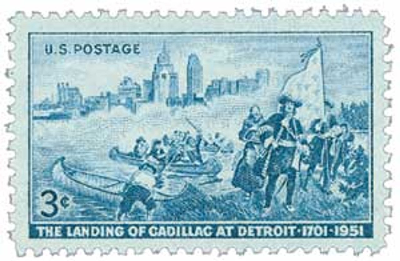 #1000 - 1951 3c Landing of Cadillac at Detroit