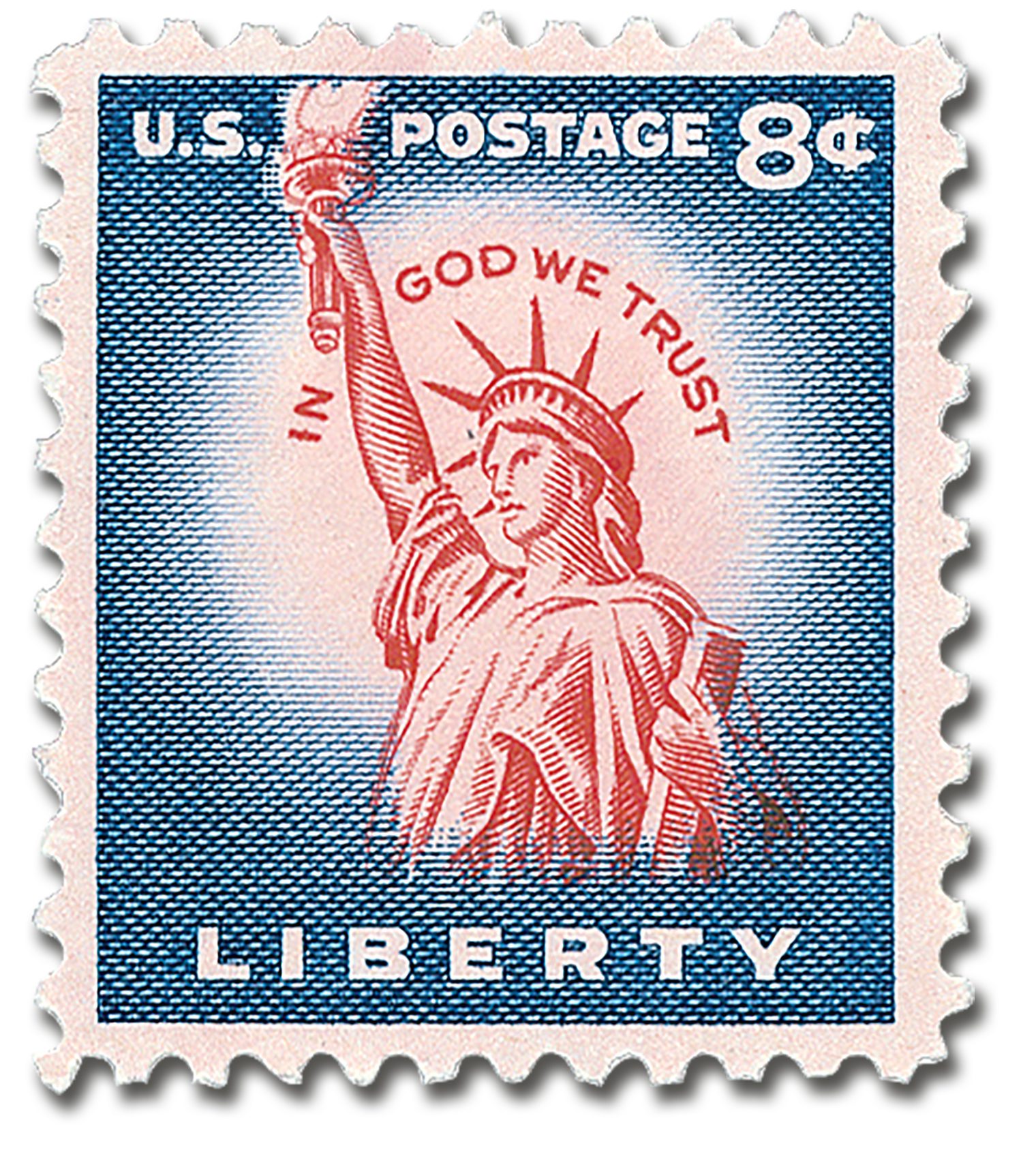 #1041
1954 8c Liberty Series: Statue of Liberty, Flat Plate