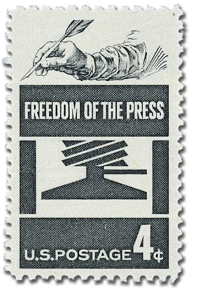 #1119
1958 4c Freedom of Press