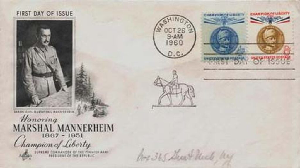 #1165-66 - 1960 4c,8c Mannerhm FDC