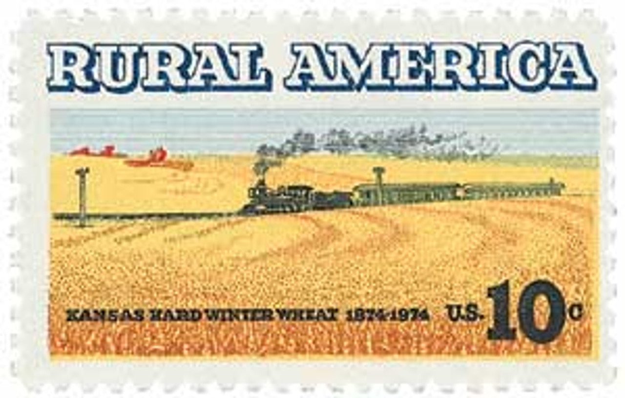 1974 10¢ Rural America: Winter Wheat and Train