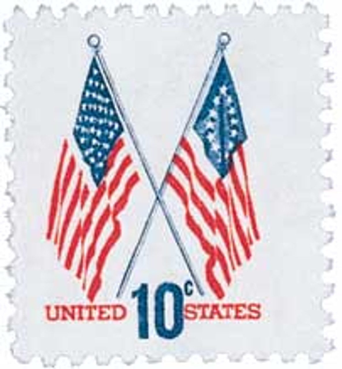 # 1509 - 1973 10c 50-Star and 13-Star American Flags