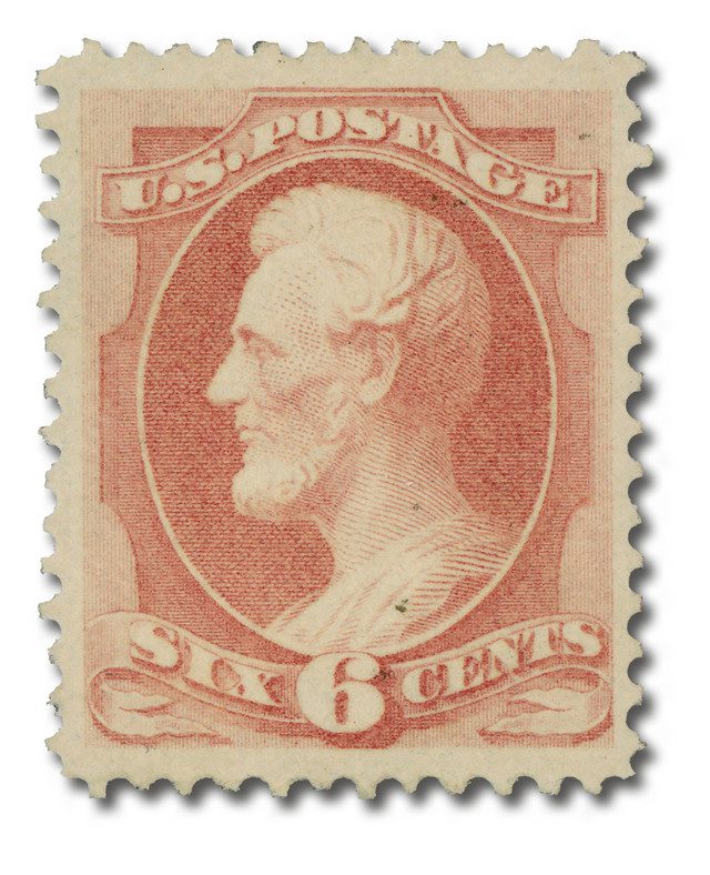 #159 - 1873 6c Abraham Lincoln, Dull Pink, Secret Mark, Hard Paper, Perf. 12