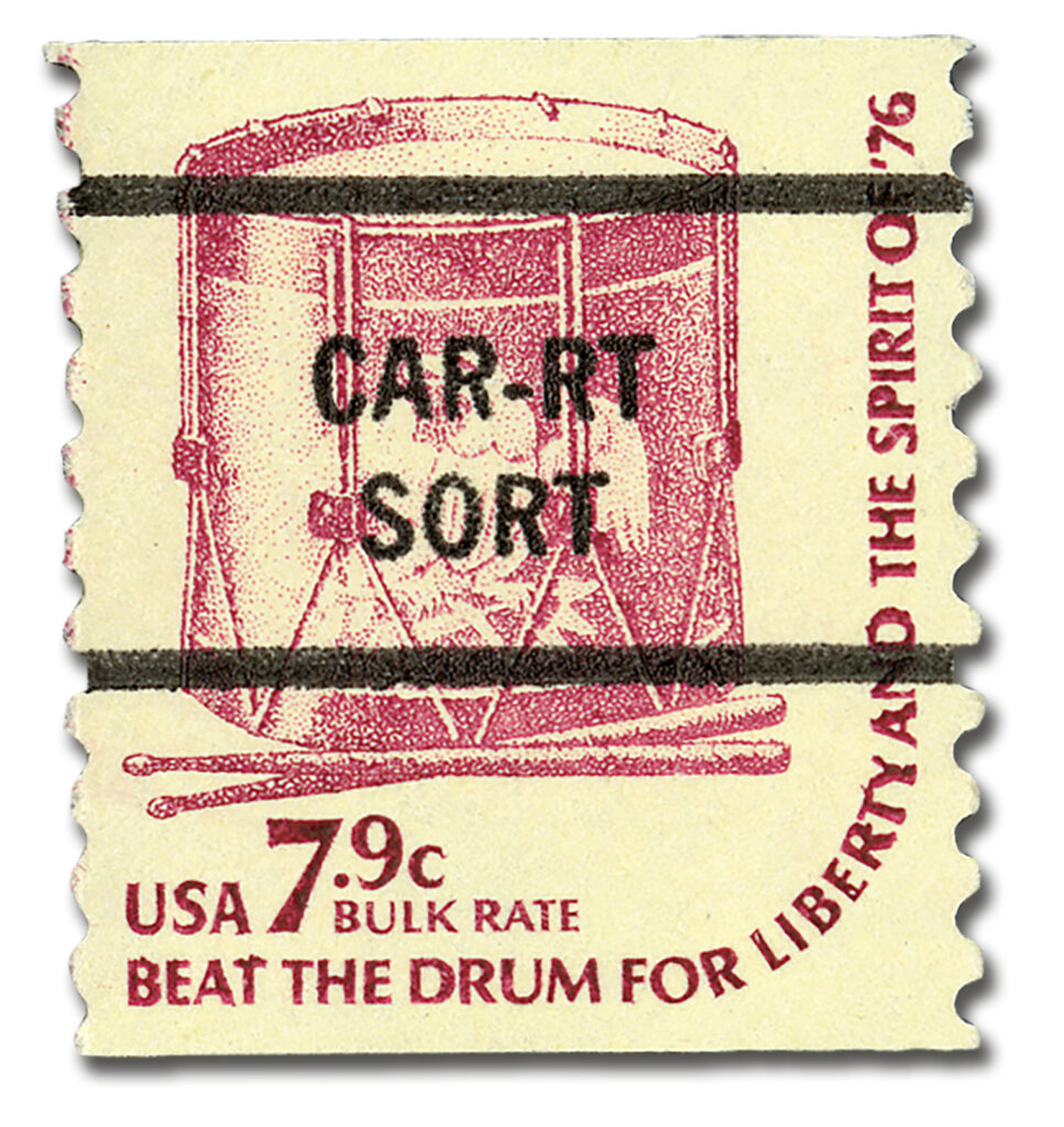 #1615a
1976 7.9c Americana Series: Drum, Pre-cancel