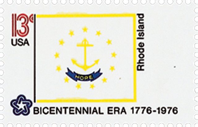 #1645 - 1976 13c State Flags: Rhode Island
