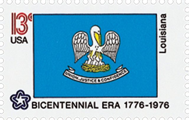 #1650 - 1976 13c Bicentennial State Flags: Louisiana