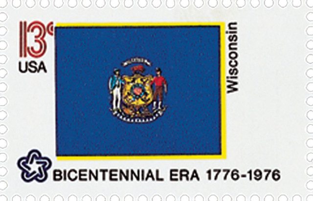 #1662 - 1976 13c State Flags: Wisconsin