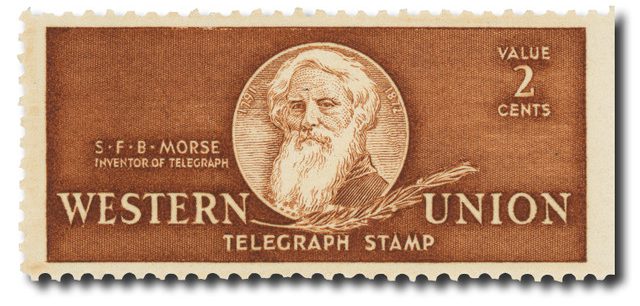 #16T100
1940 2c Western Union Telegraph Company, Chestnut, Samuel F. B. Morse