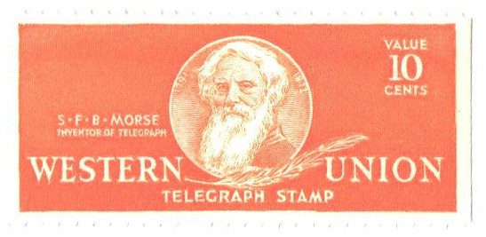 #16T102
1940 10c Western Union Telegraph Company, Orange, Samuel F. B. Morse