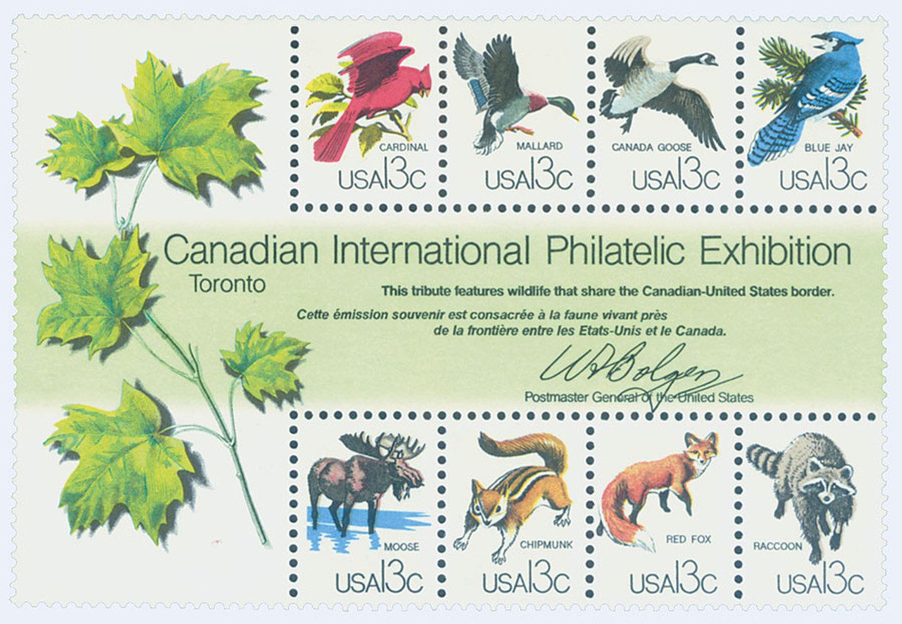 #1757 - 1978 13c CAPEX Wildlife souvenir sheet