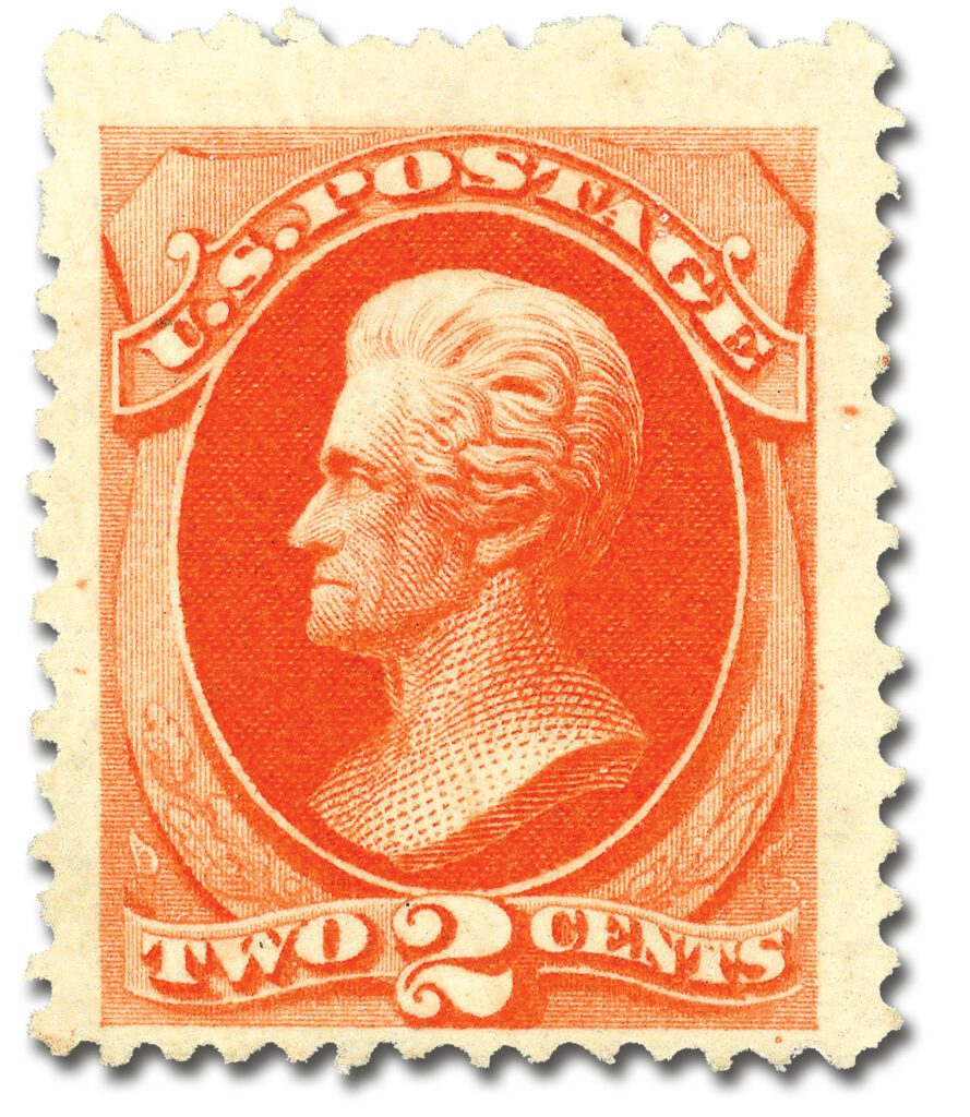 #178 - 1875 2c Andrew Jackson, Vermilion, Hard Paper, Perf. 12