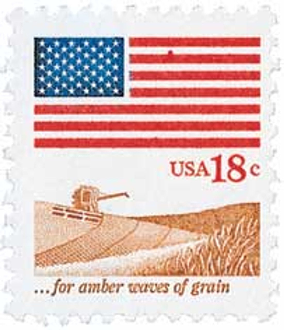 #1890 - 1981 18c Flag Over Field