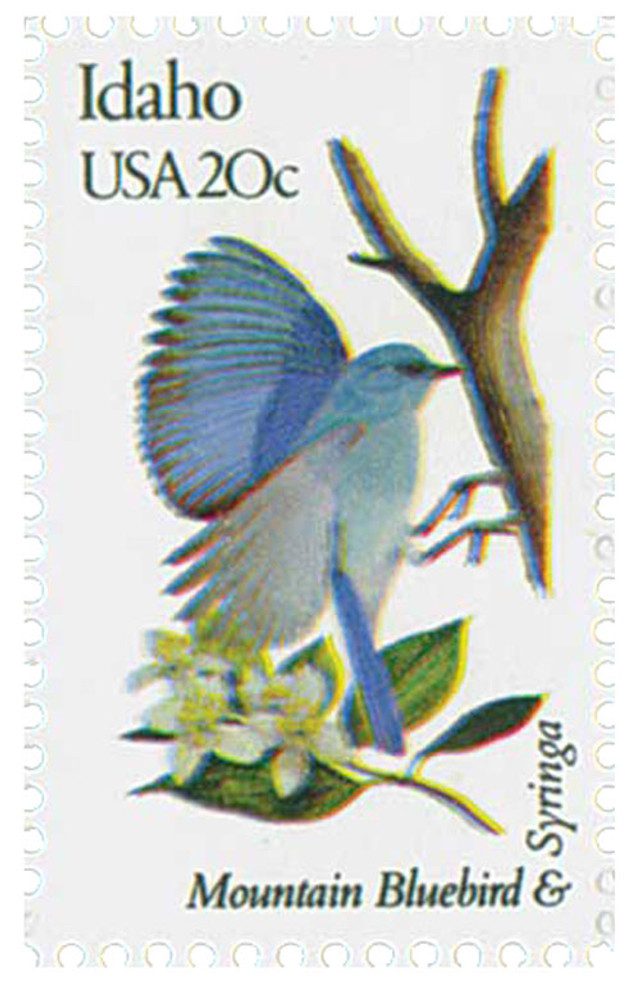 #1964 - 1982 20c State Birds and Flowers: Idaho