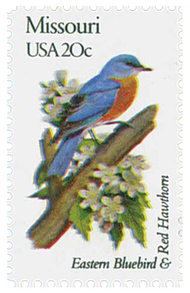 #1977 - 1982 20c State Birds and Flowers: Missouri