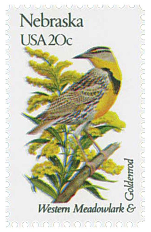 #1979
1982 20c State Birds & Flowers: Nebraska